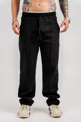 PANTOLON RELAXED FIT DIAGONAL NEGRU